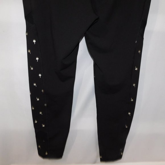 Old Navy Active Wear Womens XL Black Gold Palm Tree Crop leggings - Picture 10 of 11
